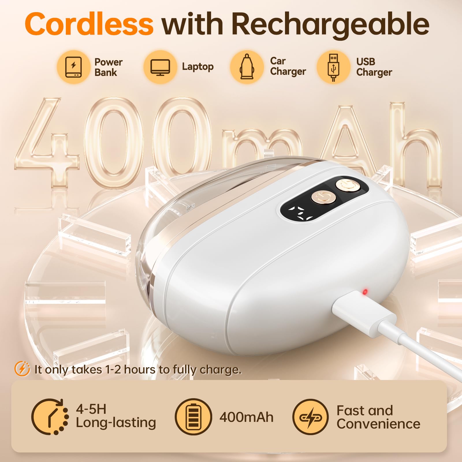 Recharge Type-C rapide: autonomie longue pour déplacements
