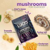 Lucid Superfood Café champignon queue-de-coq pour expérience café unique