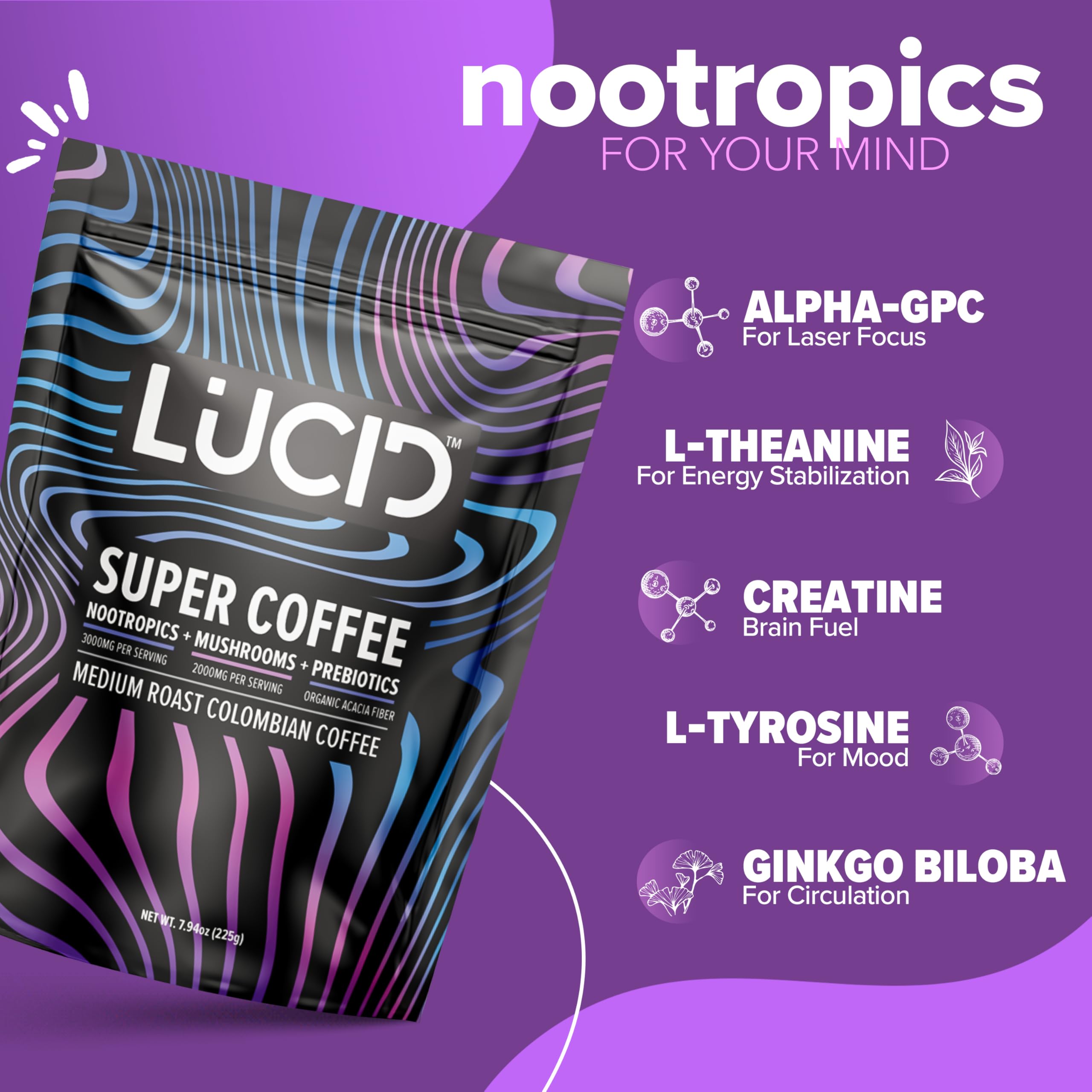 Lucid Superfood Café champignon tremelle pour douceur aromatique et équilibre des saveurs