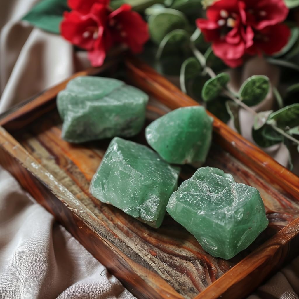 Luckeeper aventurine verte, texture naturelle pour travail artisanal et équilibre des chakras.