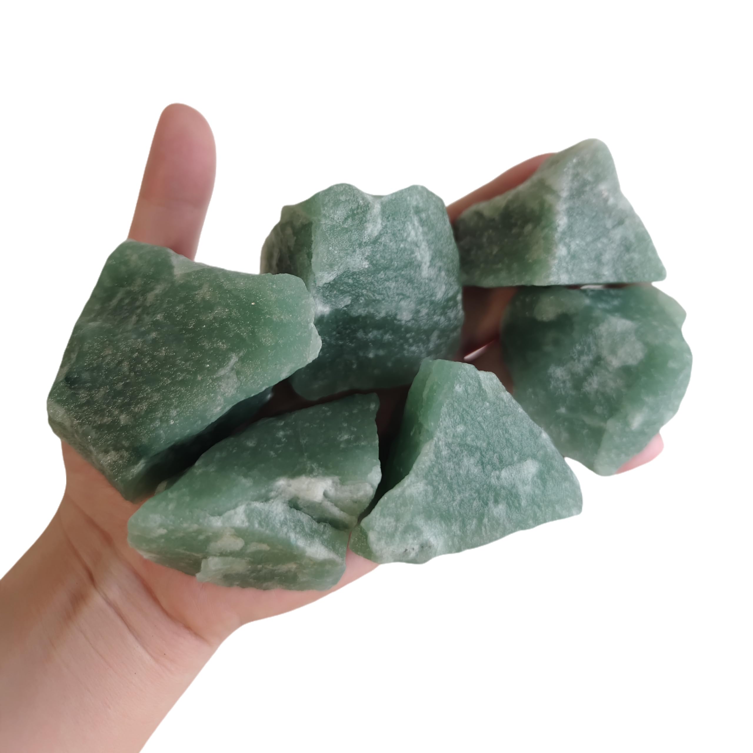 Luckeeper aventurine verte brute, texture naturelle idéale pour méditation et énergie positive.