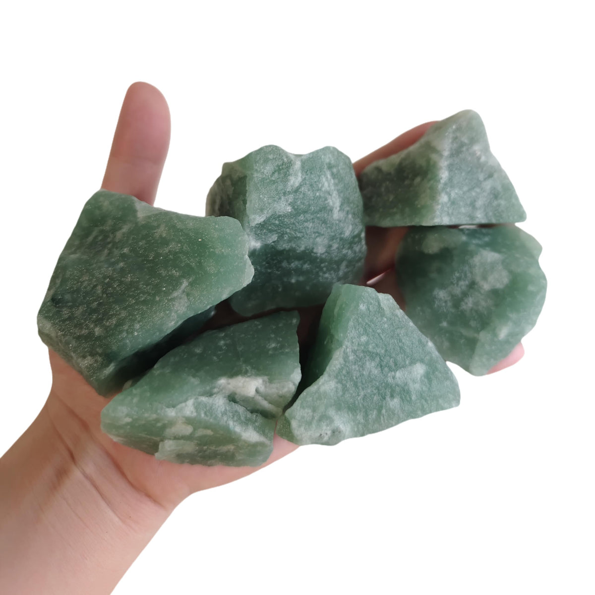 Luckeeper aventurine verte brute, texture naturelle idéale pour méditation et énergie positive.