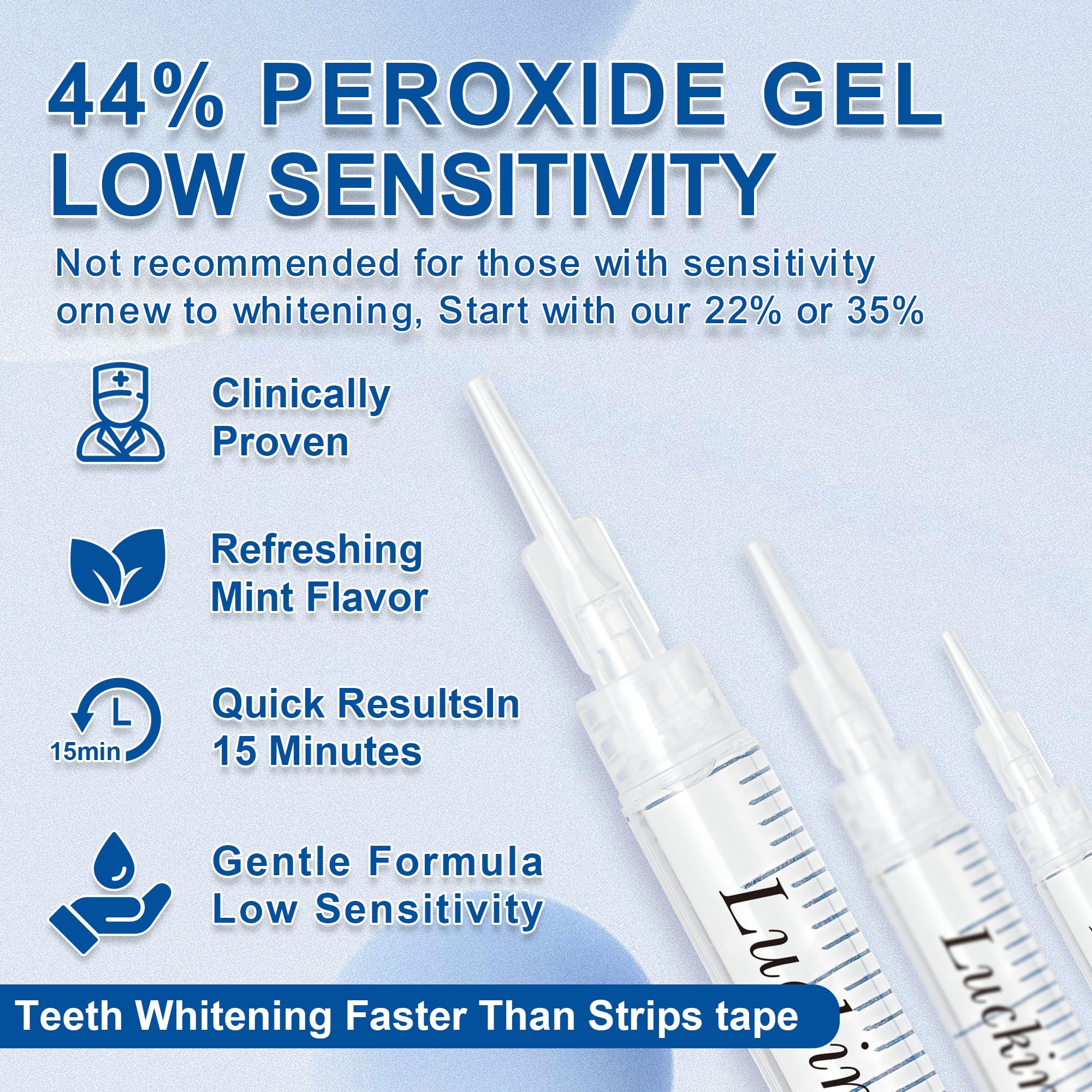 Luckin Smile: gel-44-pour-cent-peroxyde, potentiel d’éclaircissement profond des taches.