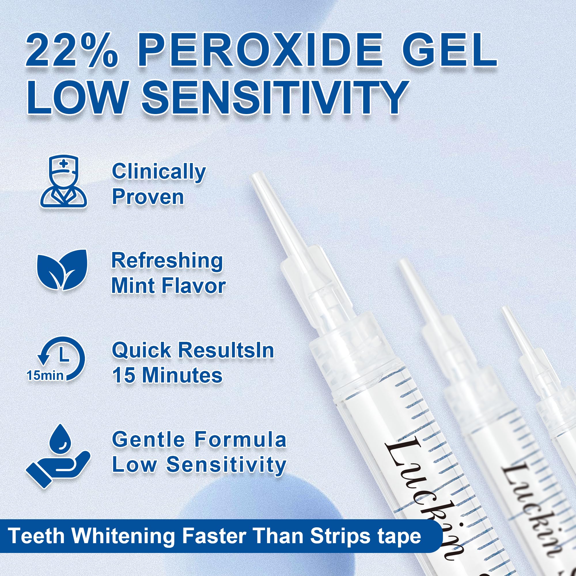 Lot Luckin Smile: 10 tubes de gel de 3 ml, pratique pour le réapprovisionnement.