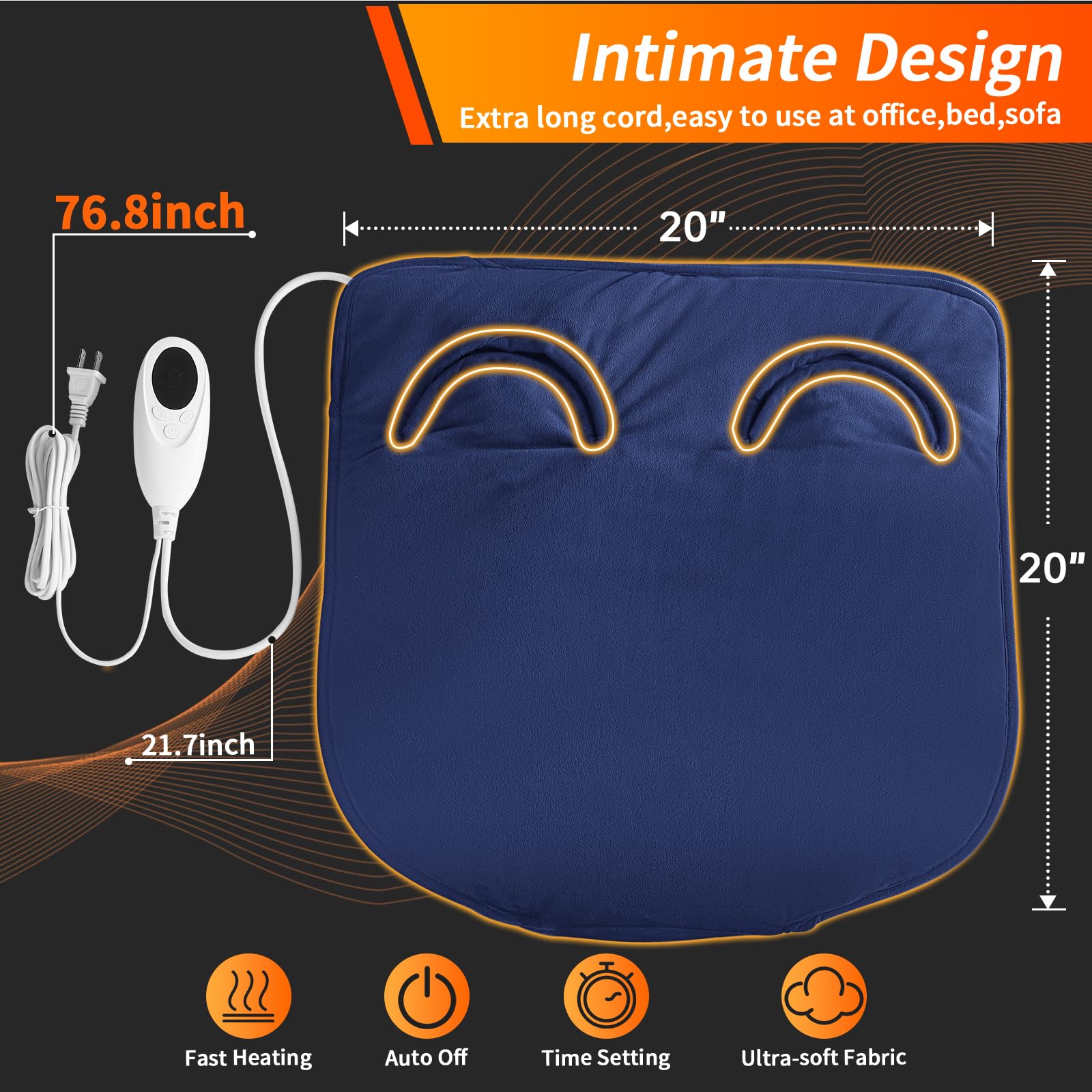 LUCKY GAME repose-pieds chauffant double-face polyvalent pour jambes et dos.