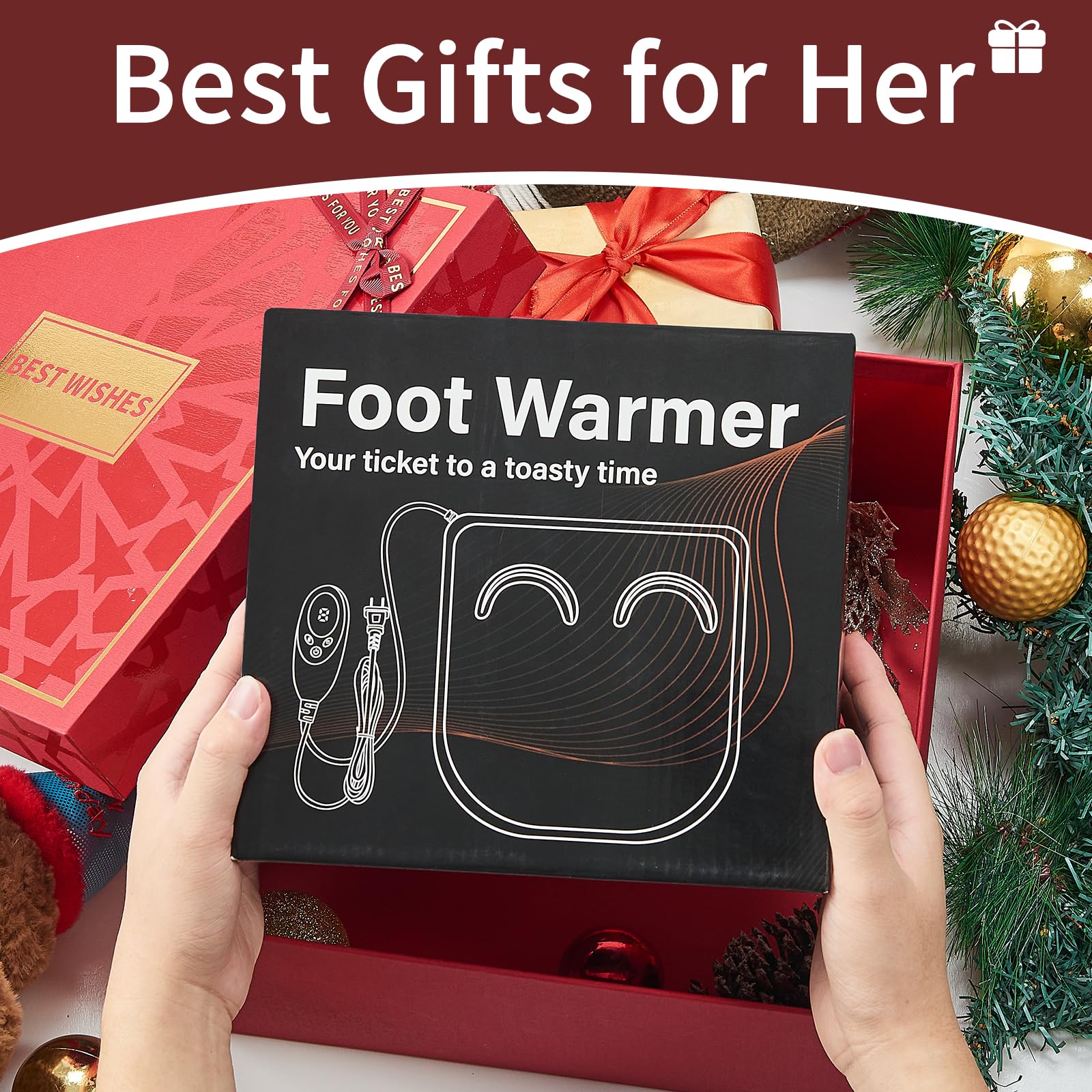 LUCKY GAME repose-pieds chauffant double-face, cadeau chaleureux pour l’hiver.
