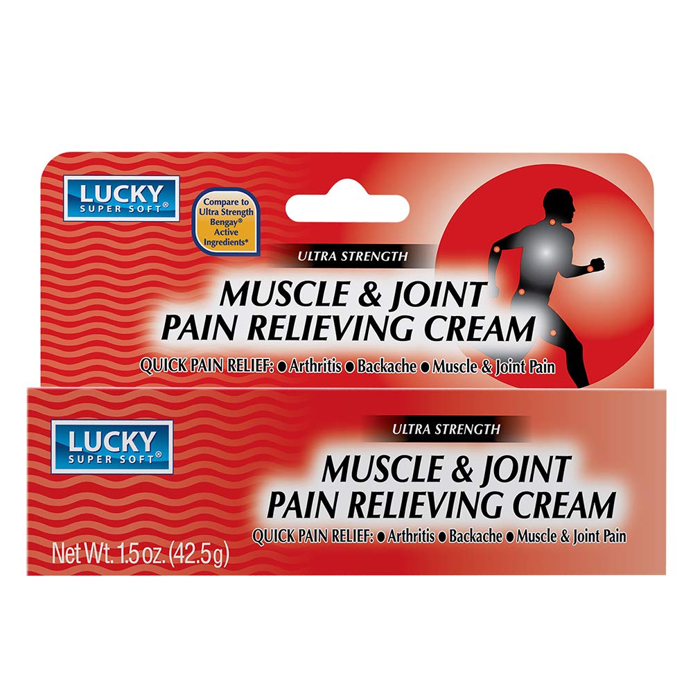 Lucky Super Soft flacon crème soulage rapidement les douleurs musculaires