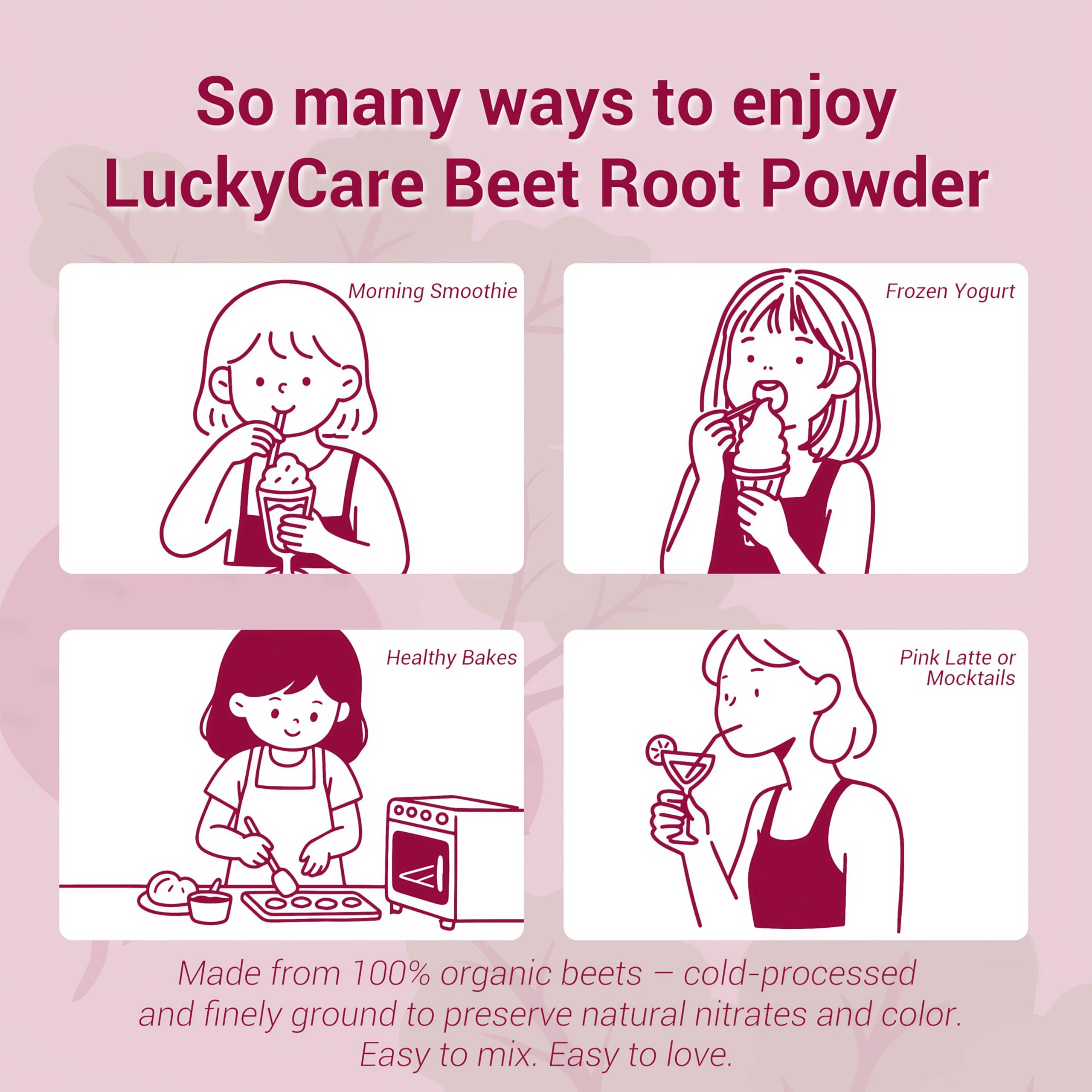 Luckycare Betterave Petit Déjeuner Énergie, démarrage de journée énergisant et sain.