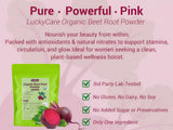Luckycare Betterave Smoothie Rose, couleur naturelle et goût délicat pour vos boissons.
