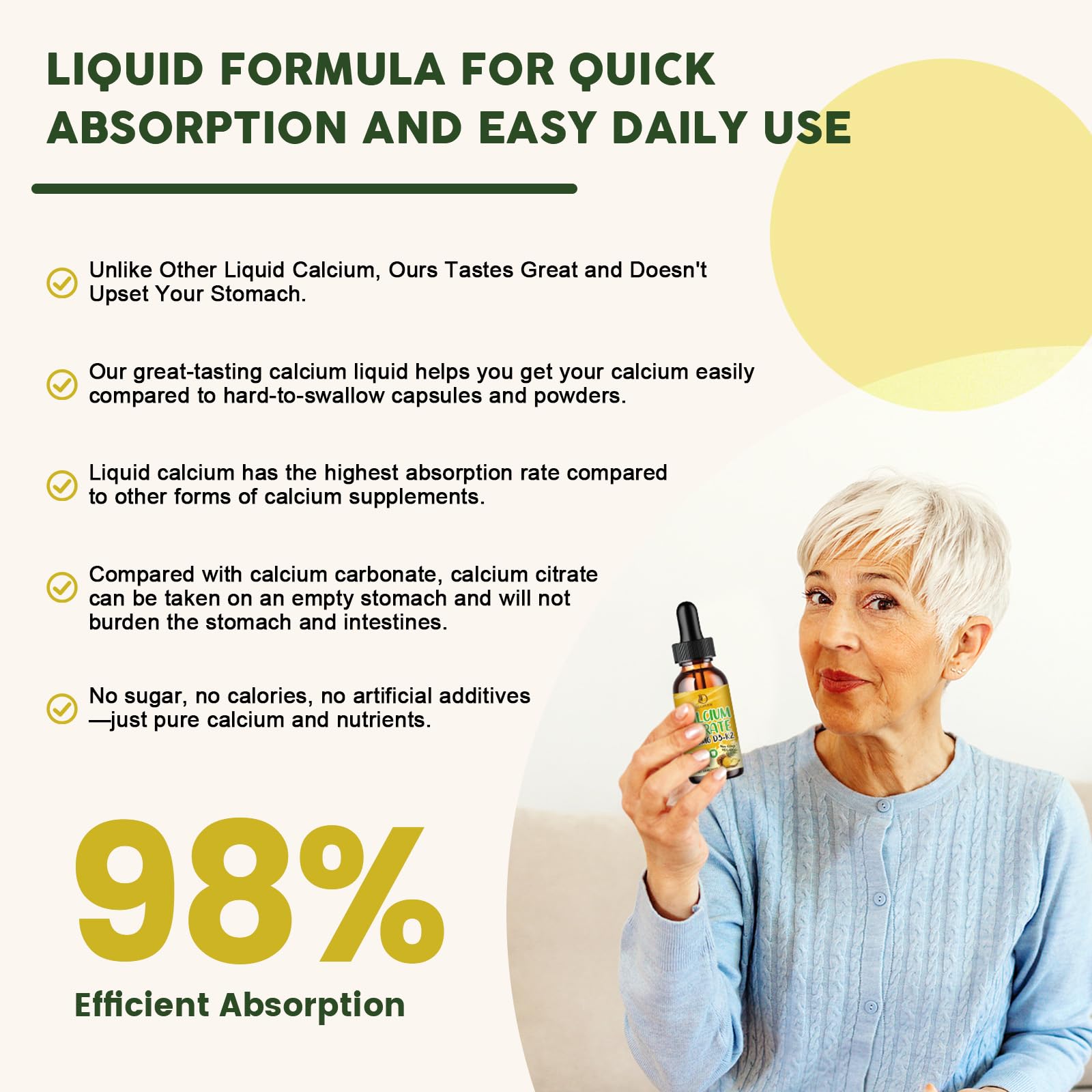 LUCNVEM Calcium Citrate Liquide: arôme naturel d’ananas pour une boisson agréable.