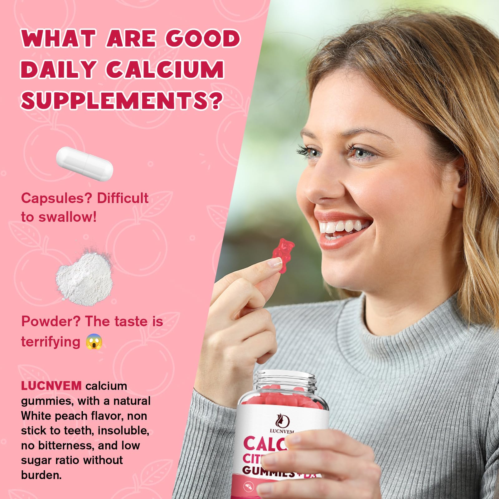 Gomme LUCNVEM Calcium citrate, zinc et magnésium pour l'équilibre quotidien.