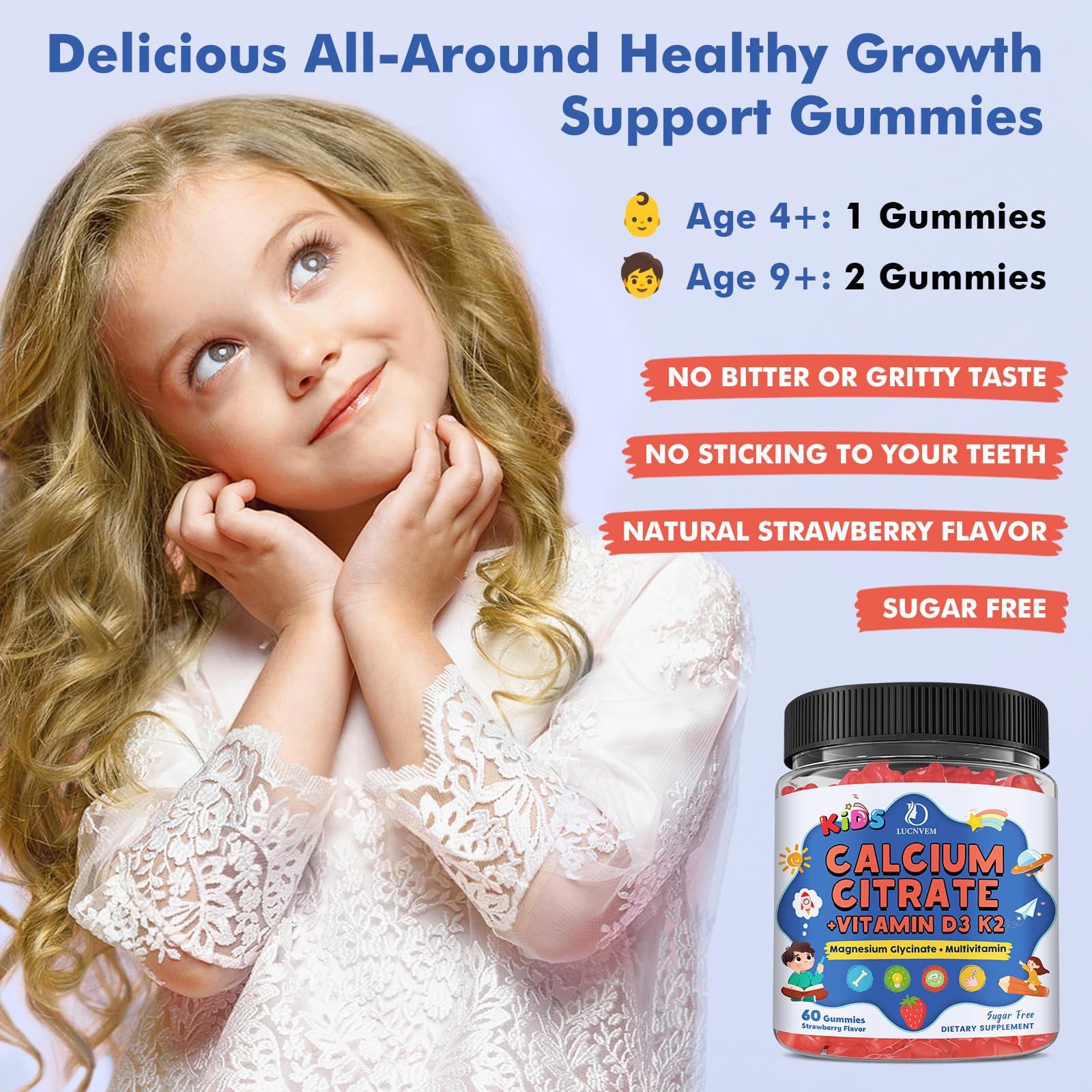 Santé digestive et osseuse avec calcium citrate et magnésium LUCNVEM.