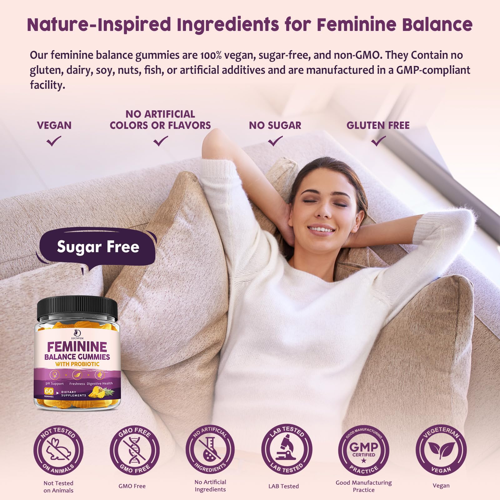 Goût ananas LUCNVEM, routine bien-être féminine facile.