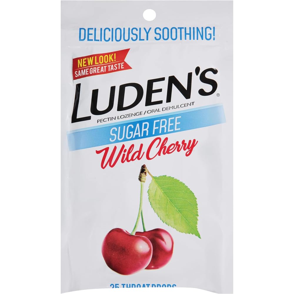 Ludens bonbons sans sucre saveur cerise sauvage pour la gorge, idéal en déplacement