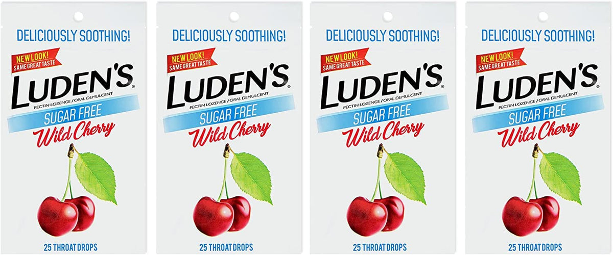 Pastilles Ludens sans sucre goût cerise sauvage dans un emballage pratique.