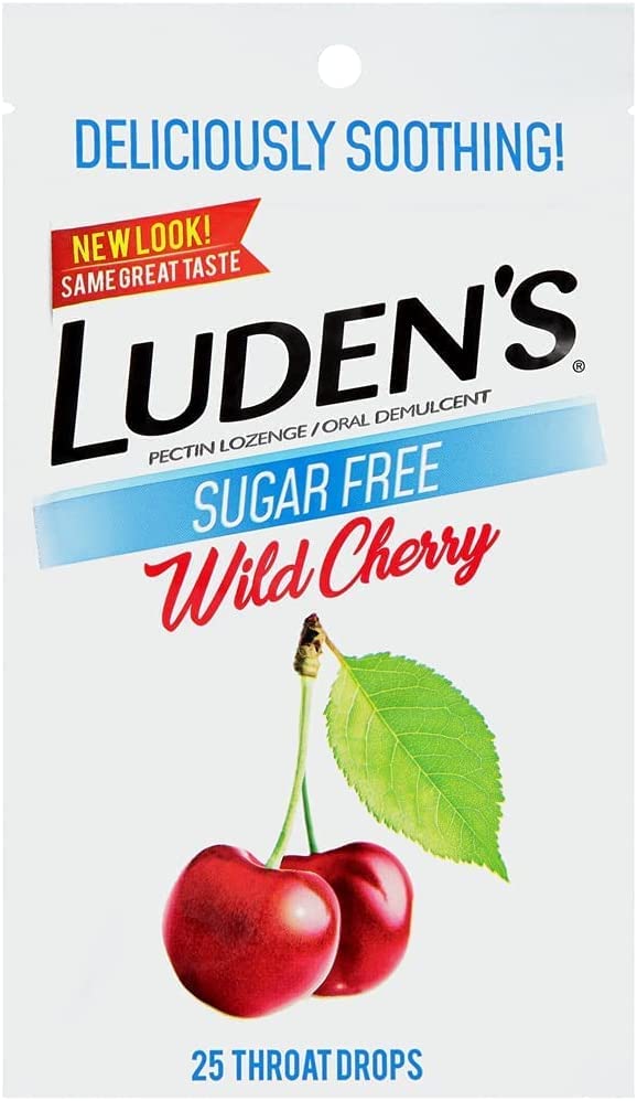 Goût cerise sauvage Ludens sans sucre, pastilles agréables pour le confort temporaire.