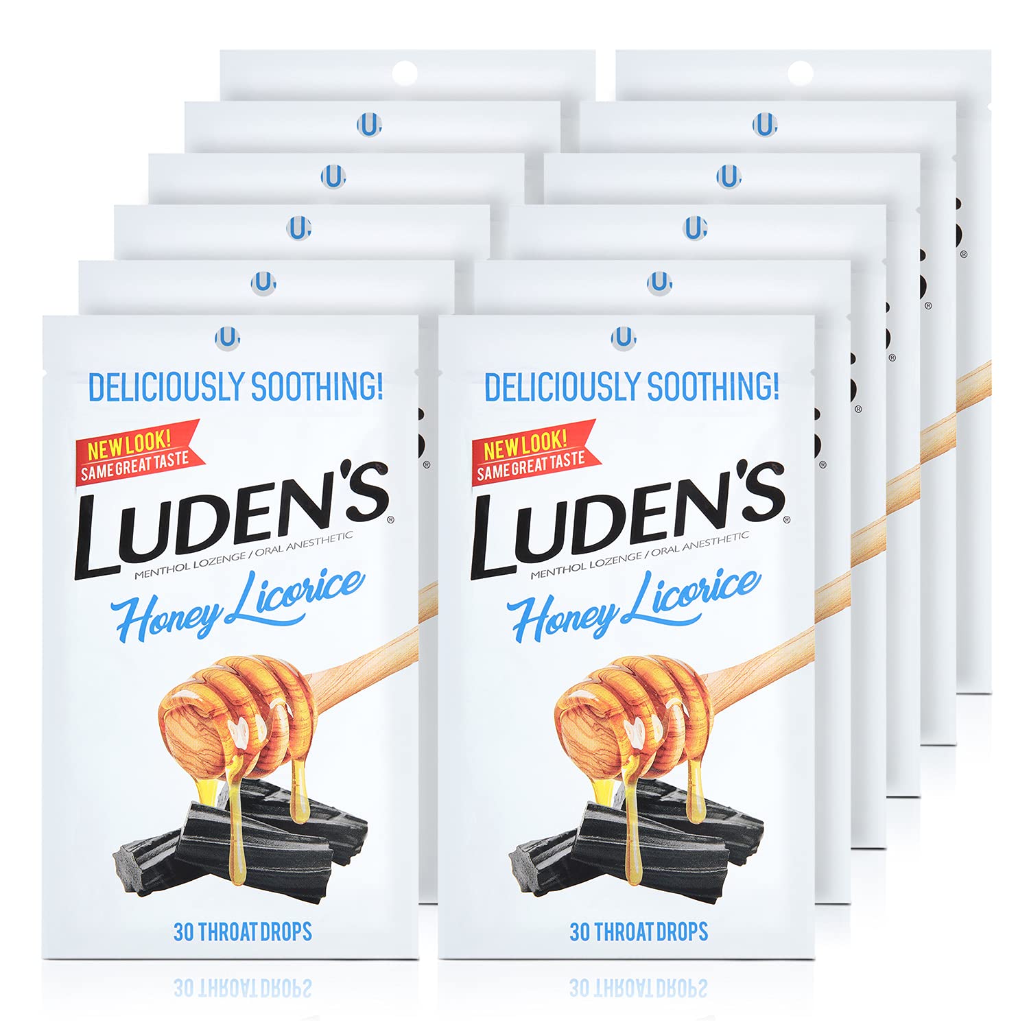 Pastilles Ludens au miel et réglisse dans une boîte pratique pour la maison.