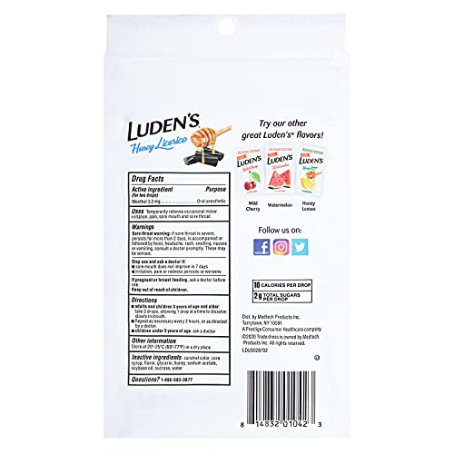 Pastilles Ludens miel-réglisse en poche pour déplacement.