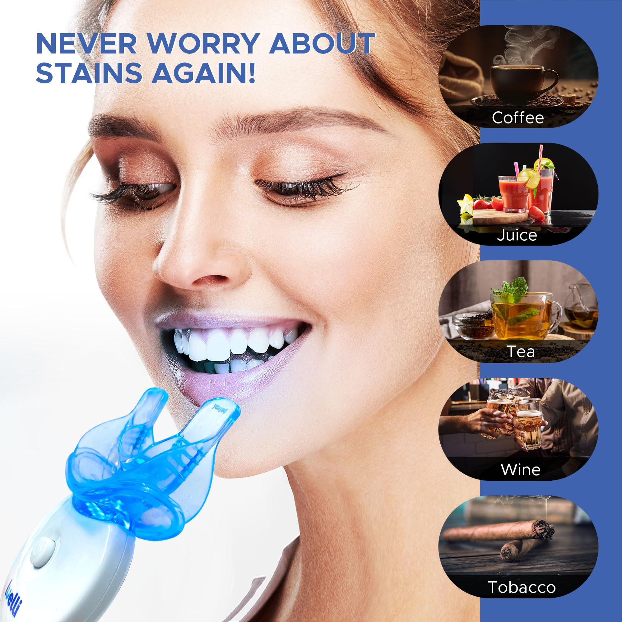 LUELLI lampe LED-blanchiment, améliore l’absorption du gel et les résultats.