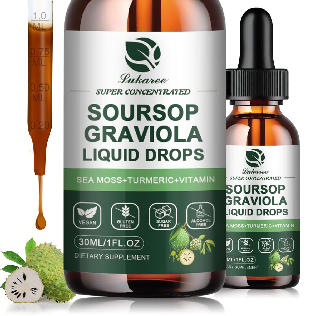 Lukaree Extrait feuilles Graviola: soutien digestif et vitalité potentielle.
