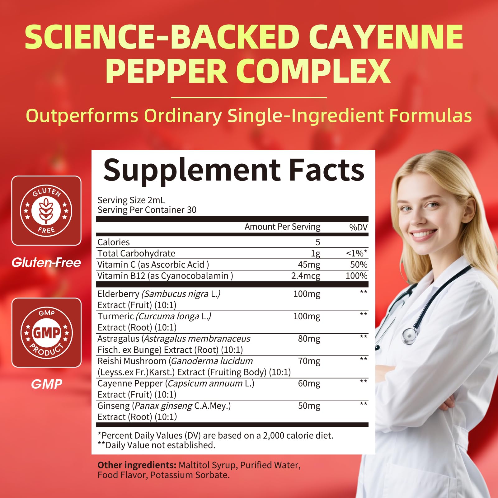 Lukaree vitamine C et B12 en bouteille, énergie et métabolisme soutenus.