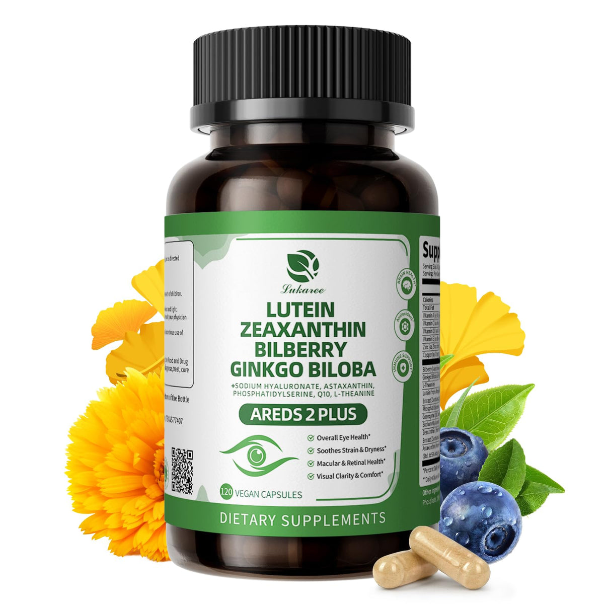 Lukaree Lutéine et Zéaxanthine : gélules pour le soutien visuel et le confort oculaire
