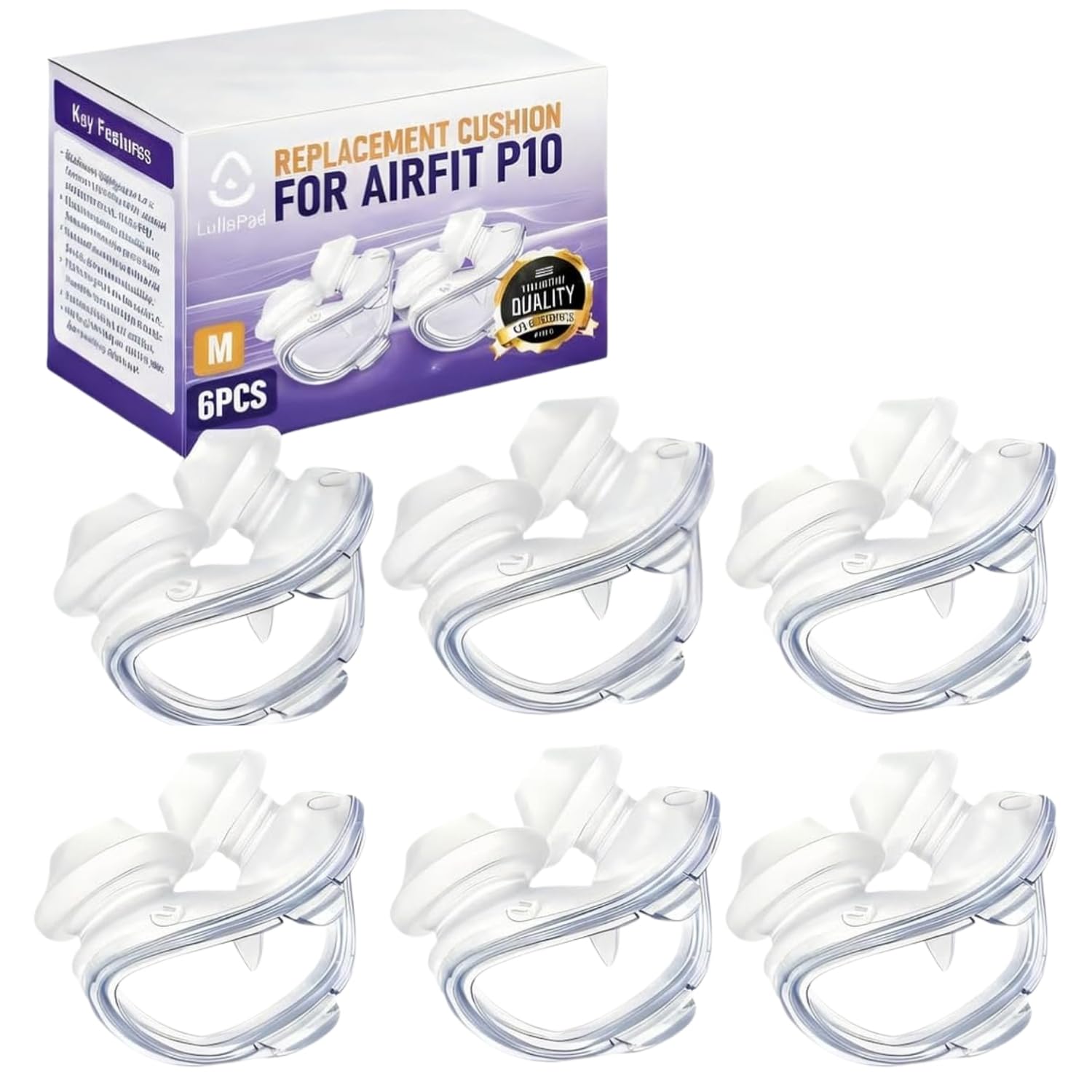 Lullapad Air-Fit P10 coussinet nasal en silicone doux offrant un confort nocturne.