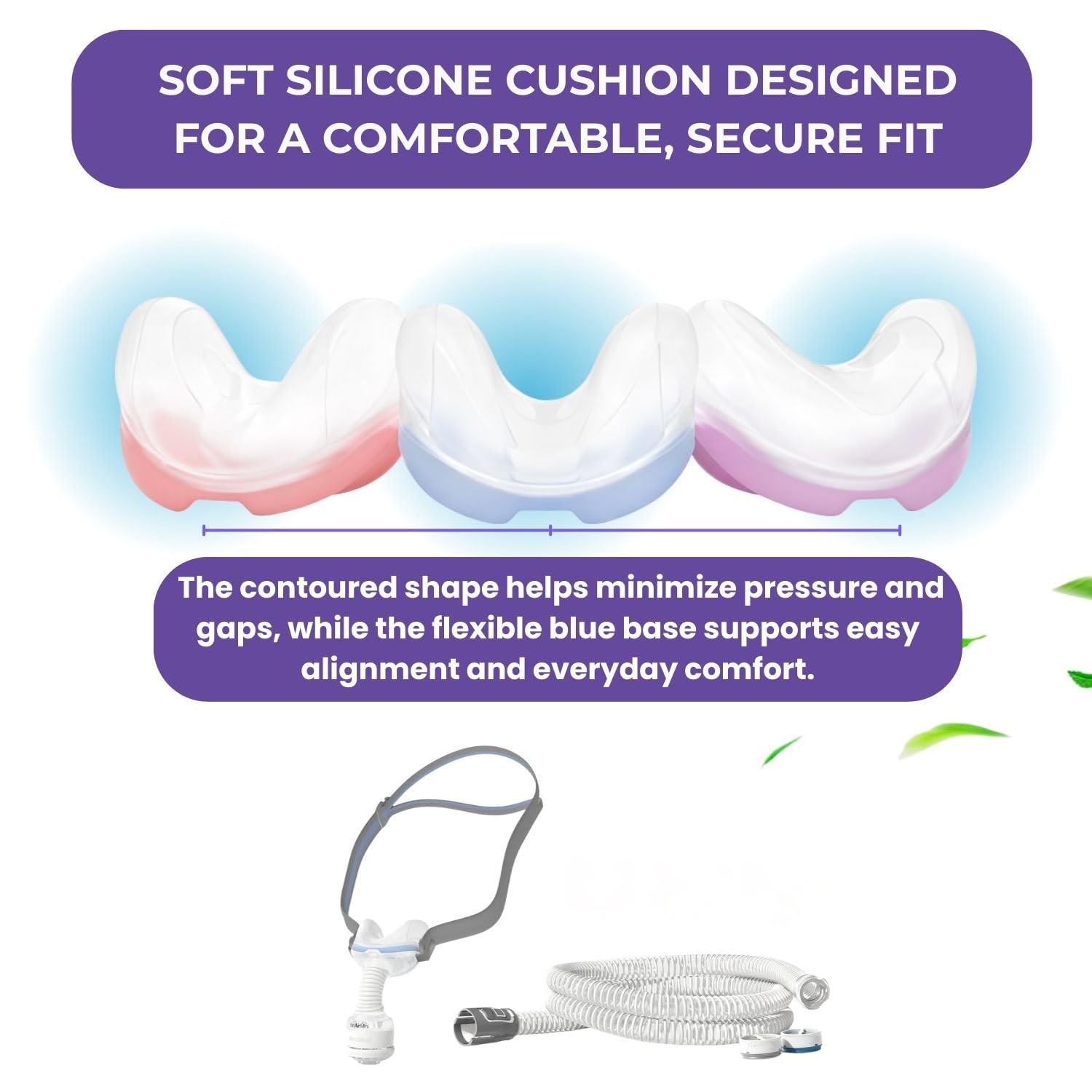 Le détail visuel du coussin Lullapad pour Air-Fit N30 montre l'ajustement précis.