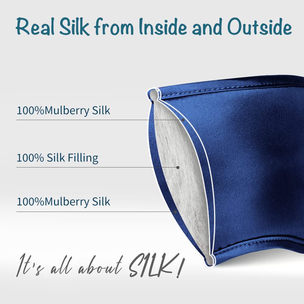 Masque LULUSILK avec bande élastique assure un ajustement stable durant le sommeil.