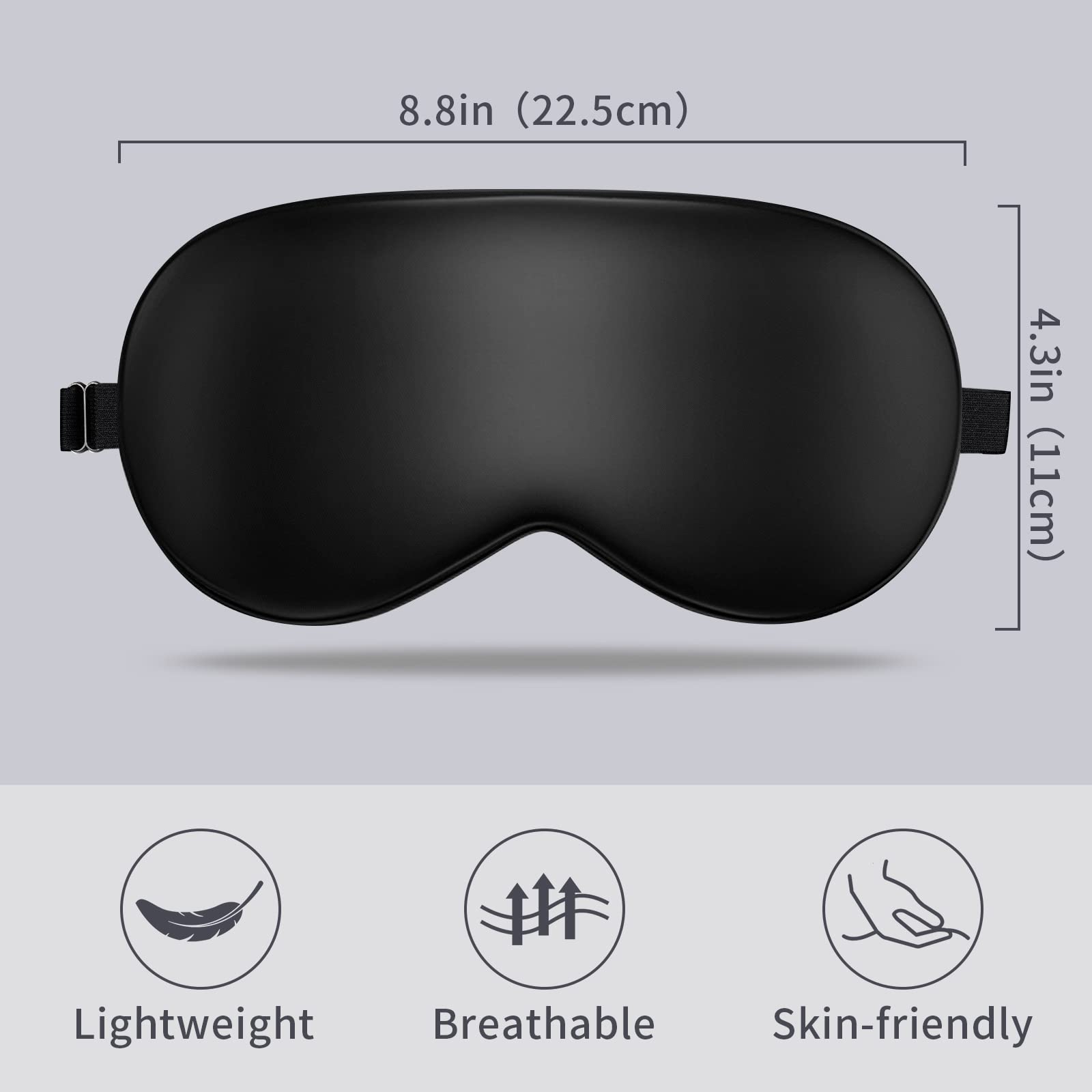 Masque yeux pliable LULUSILK avec étui de voyage pratique.