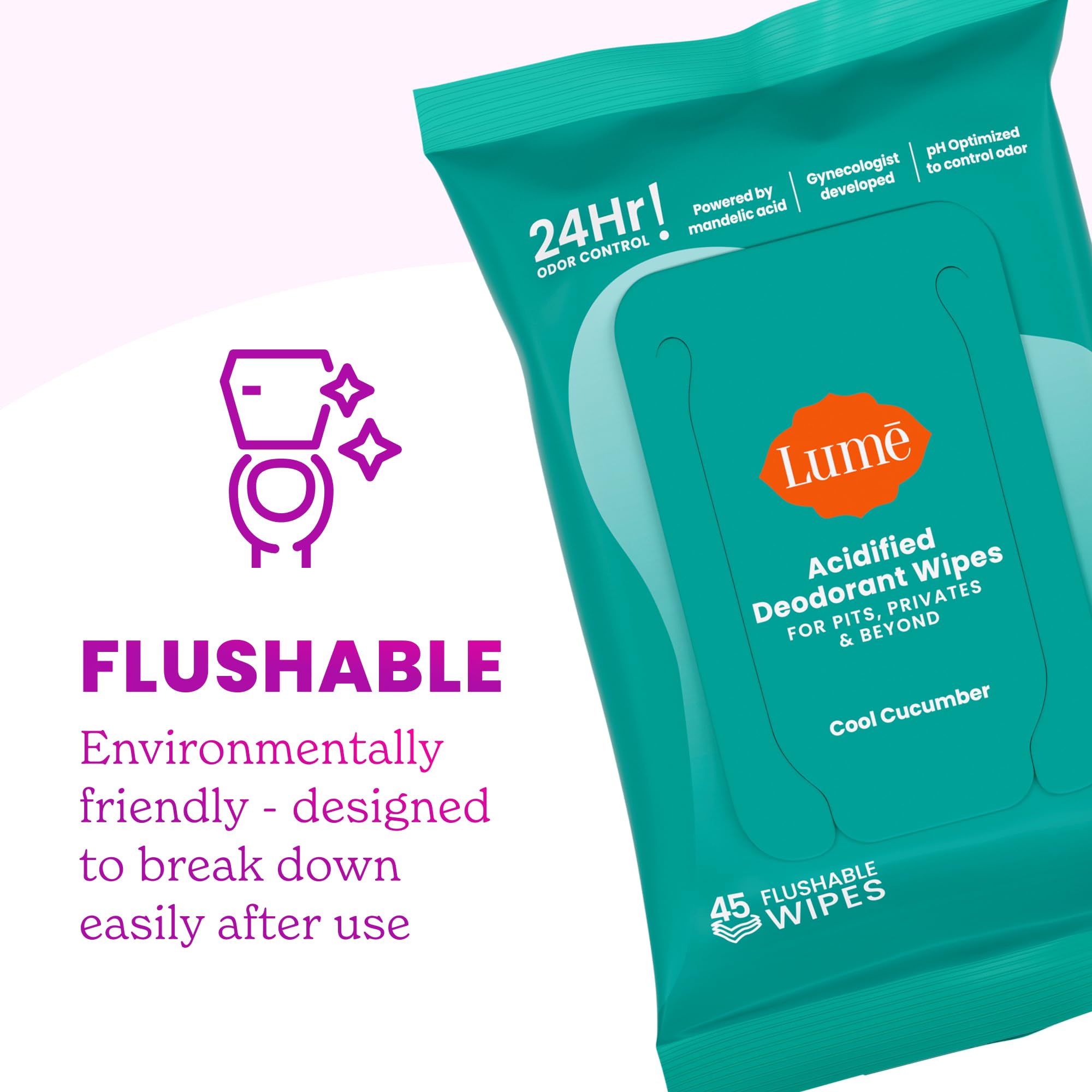 Utilisation sous les bras avec les lingettes Lume.