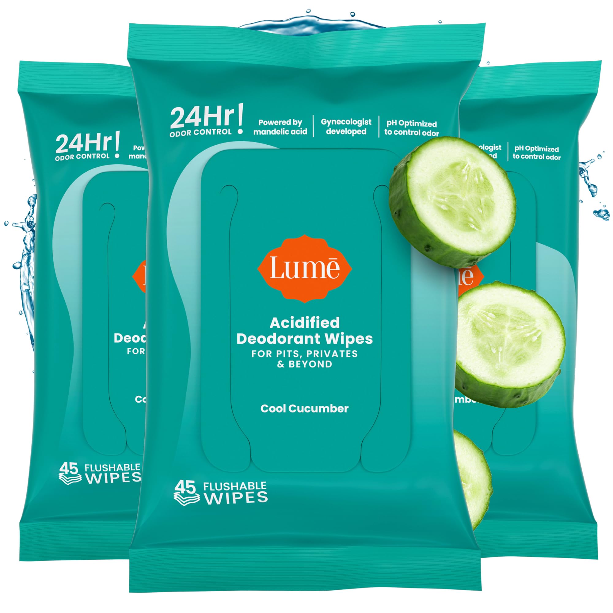 Lume Acidified Deodorant Wipes, emballage pratique pour usage nomade.