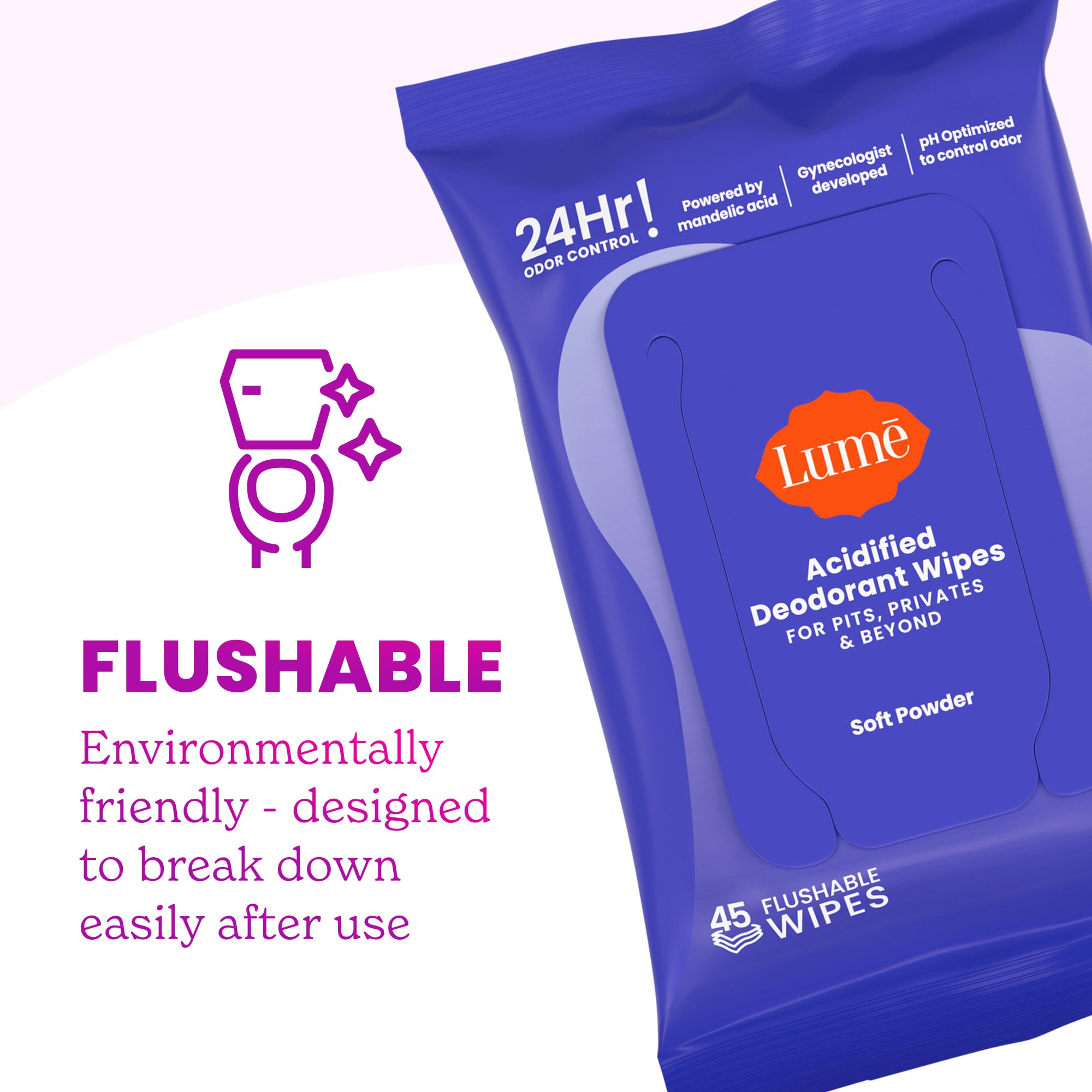 Lingettes Lume jetables et biodégradables après utilisation