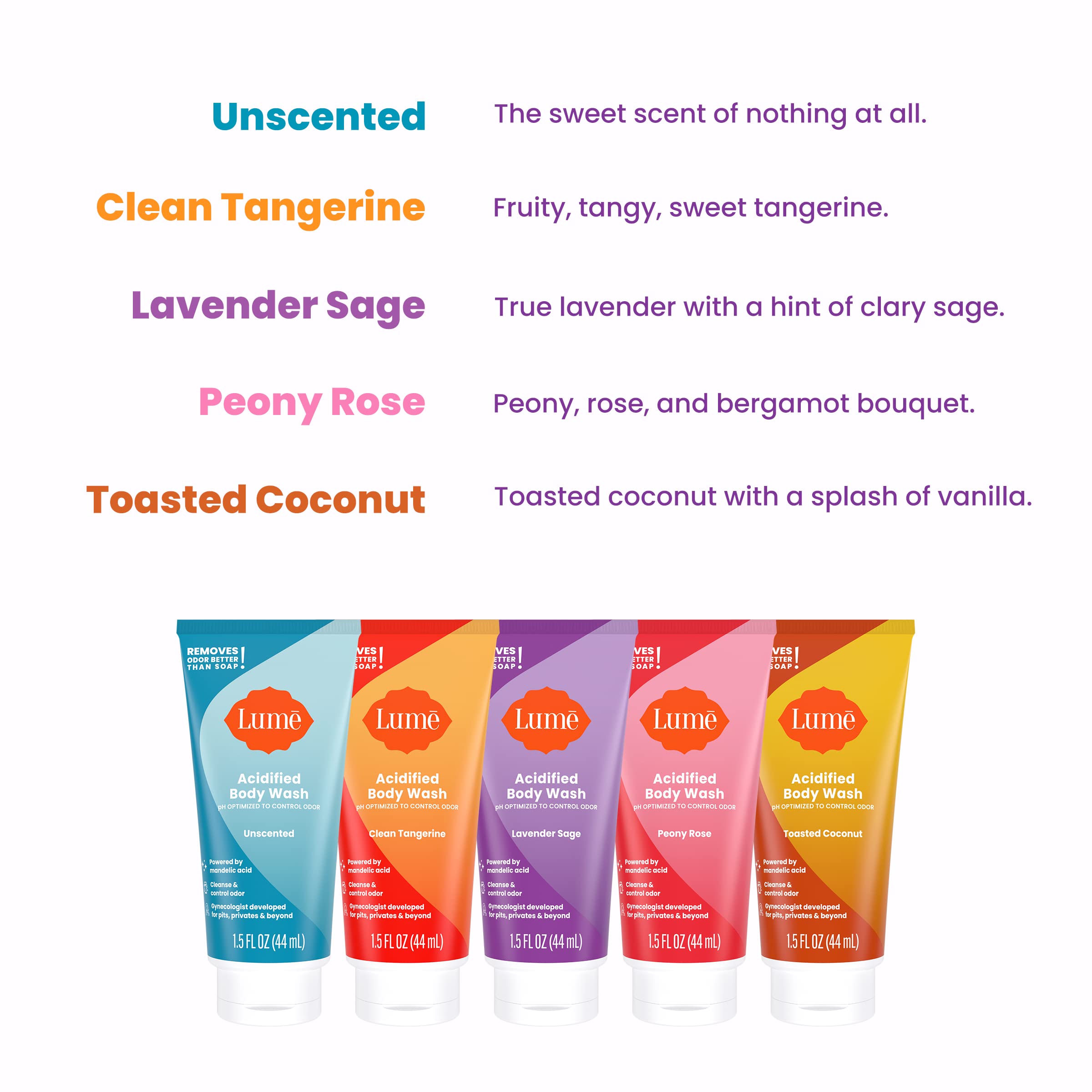 Lume nettoyant corporel acidifié mini lavande-sauge, parfum apaisant et contrôle des odeurs jusqu’à 24 h.