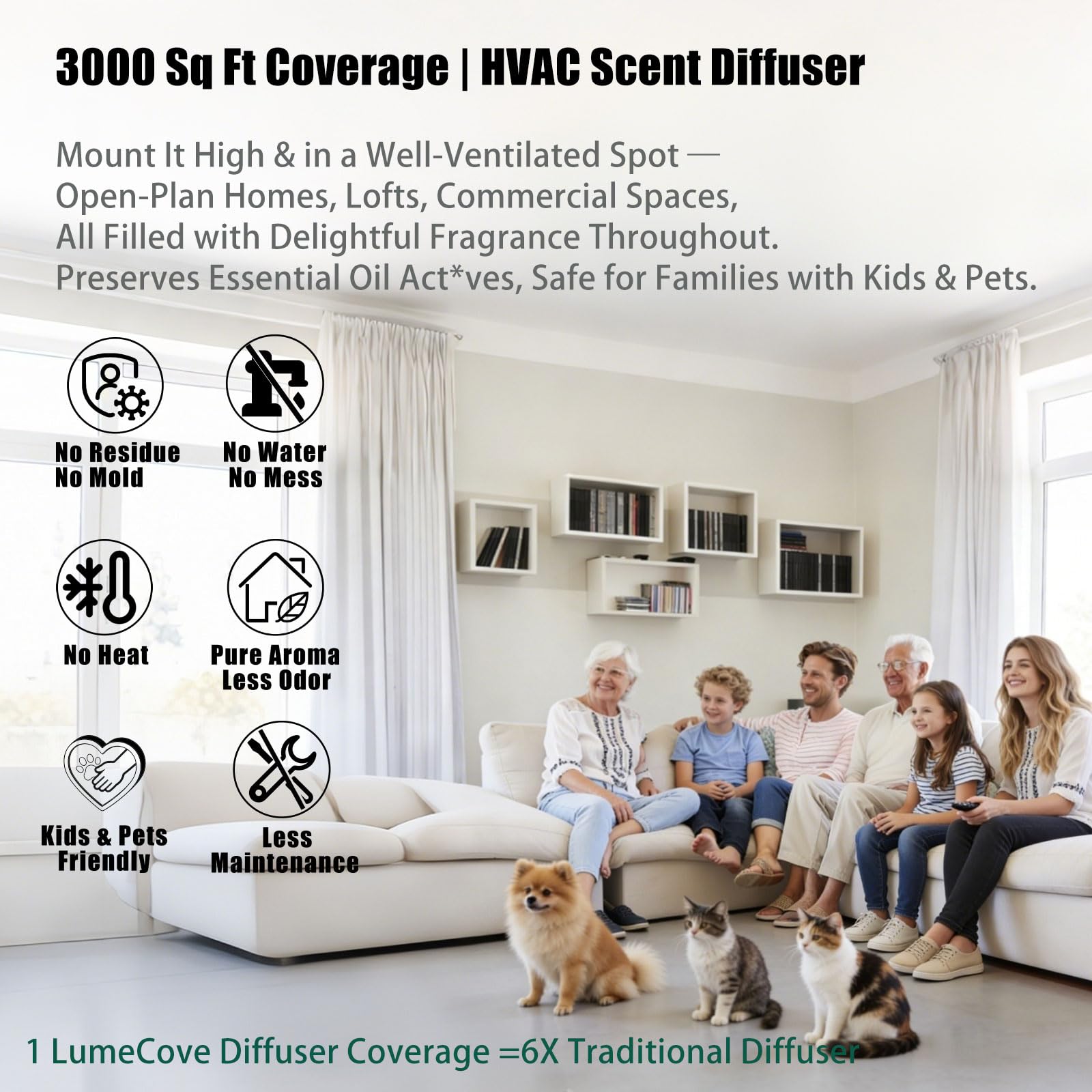 Diffuseur LumeCove avec application Bluetooth pour contrôle simple sur smartphone