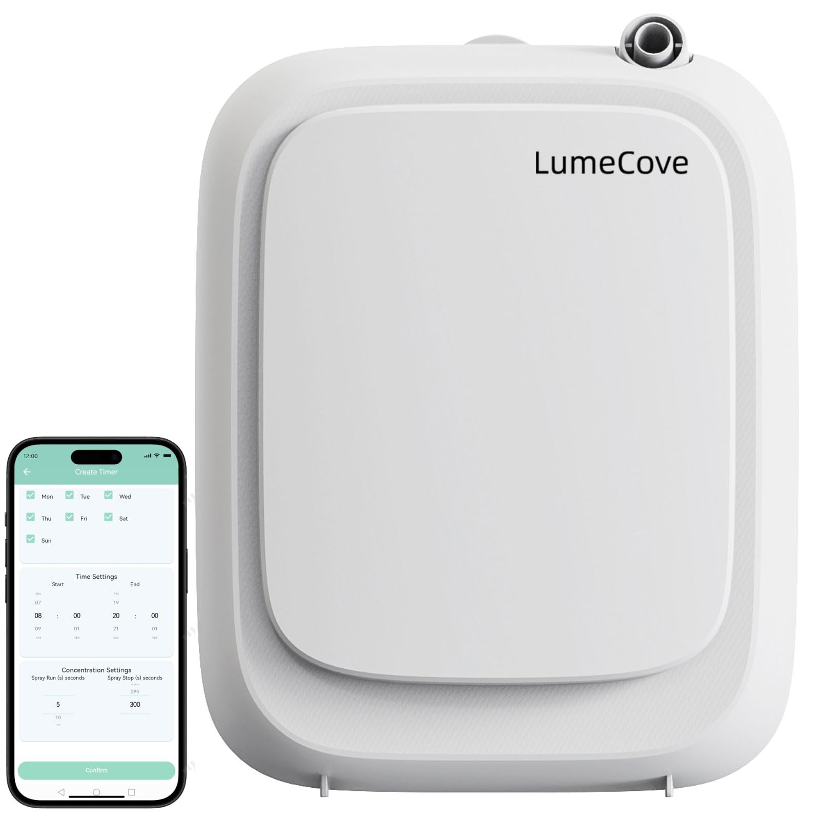 Diffuseur LumeCove sans eau installé dans un salon, diffusion homogène et silencieuse