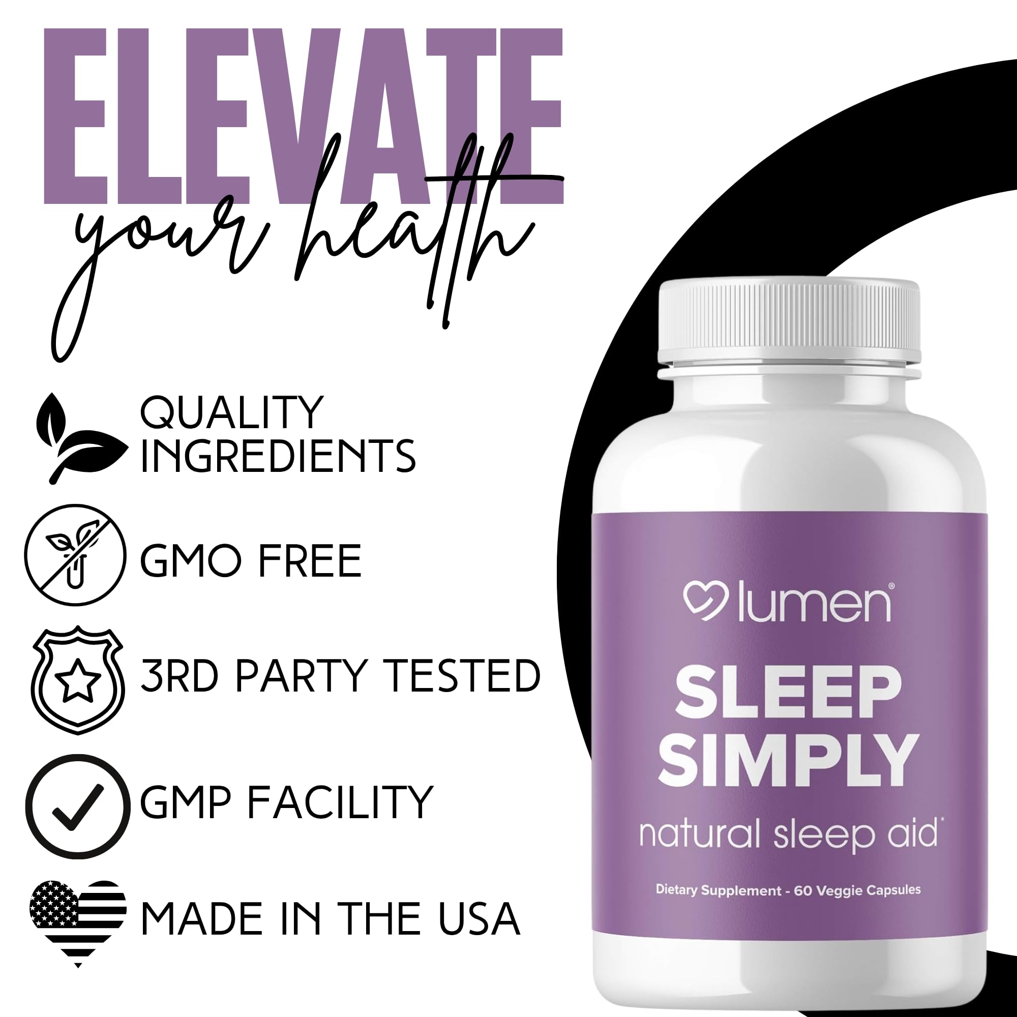 Lumen Naturals non-OGM sans gluten: capsules simples à intégrer dans votre routine nocturne.