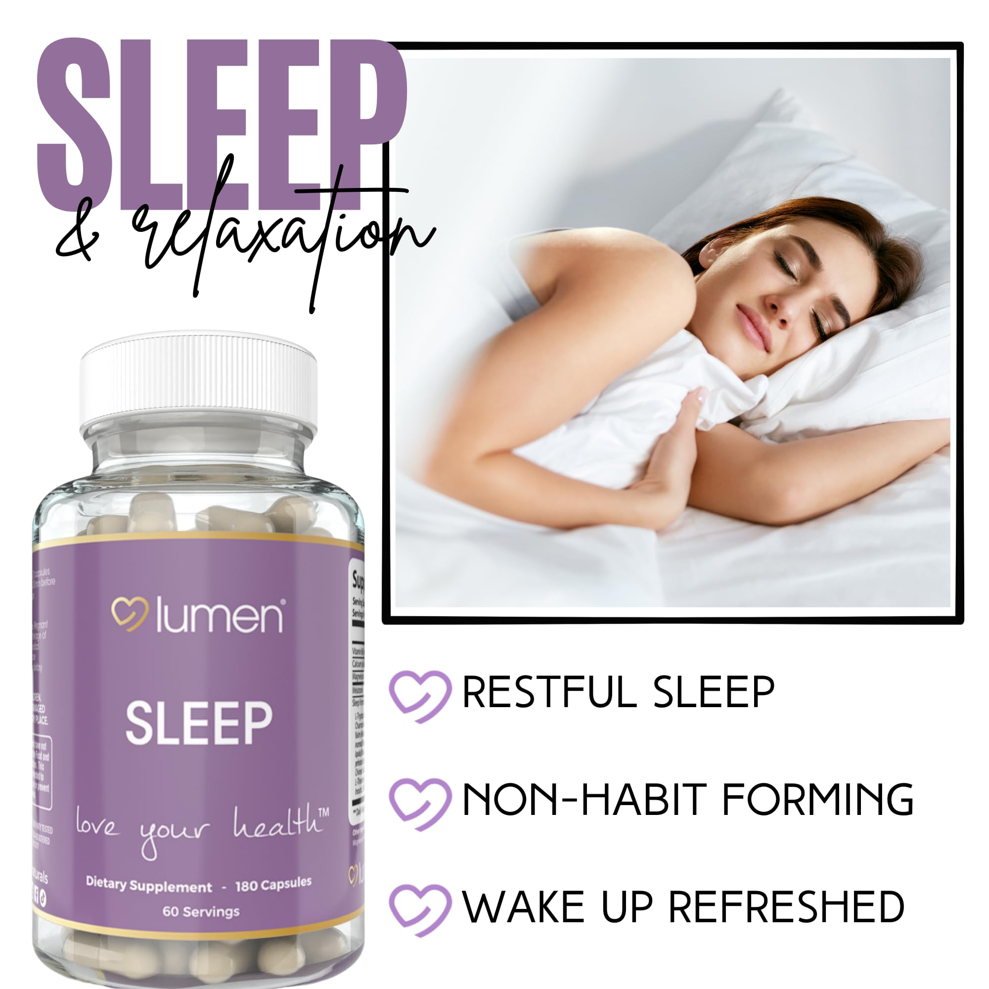 Lumen Naturals Magnésium – comprimés, détente corporelle potentielle.