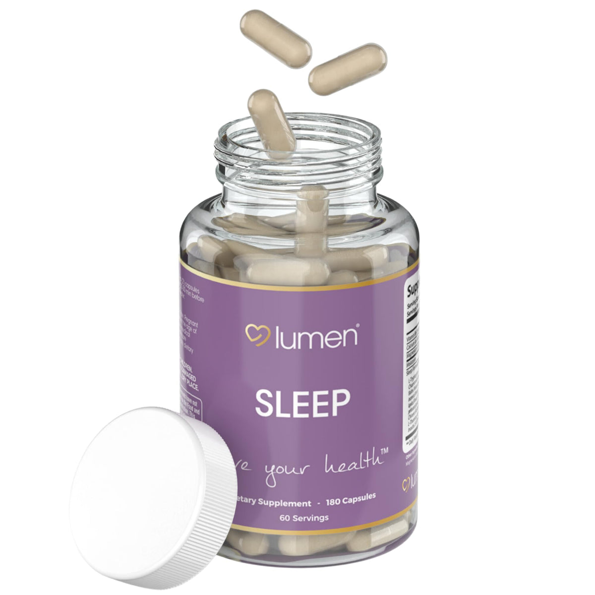 Lumen Naturals Sommeil Naturel pour adultes – bouteille prête à une routine nocturne calme.