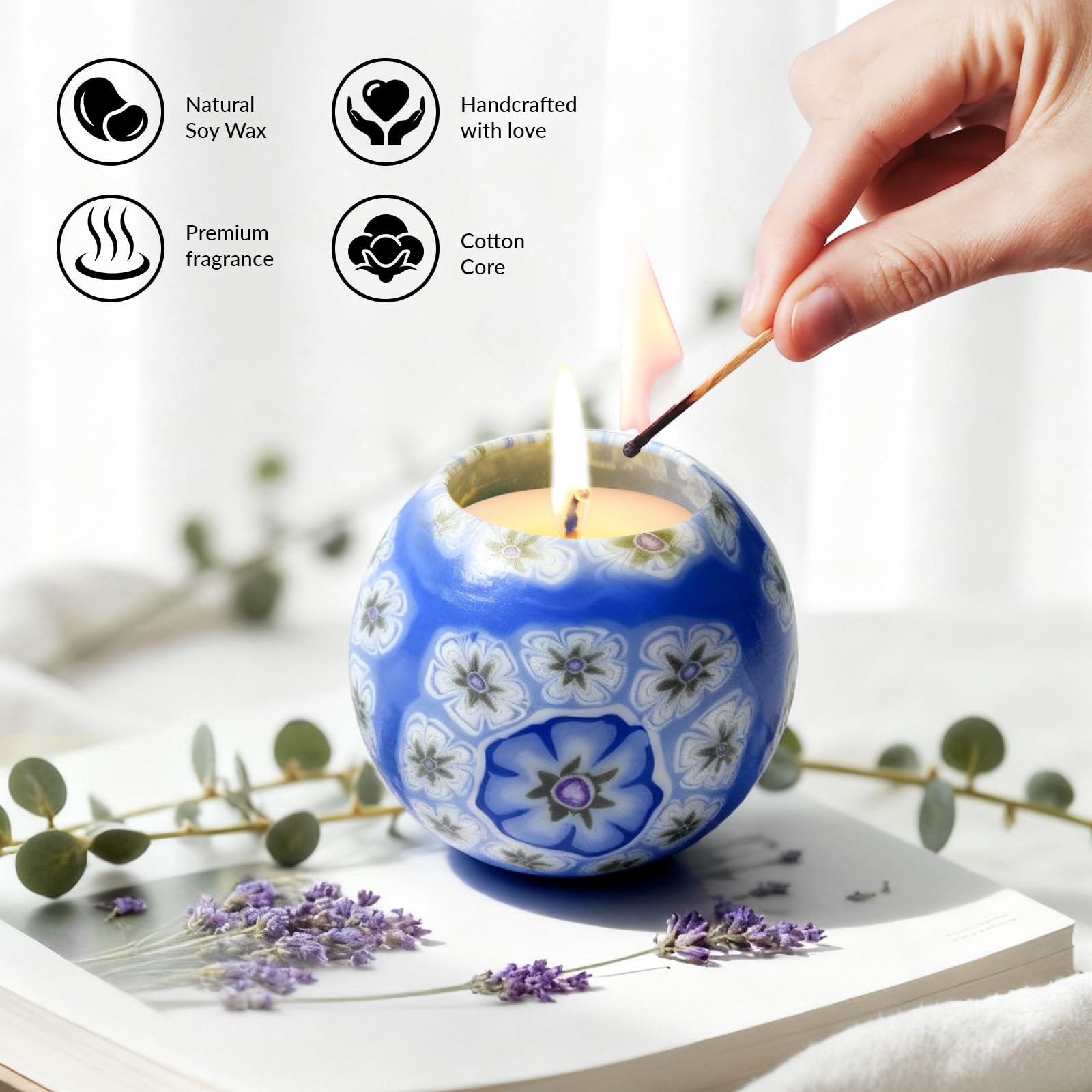 Bougie parfum floral-fruité LumeTon, parfum délicat pour moments de détente.
