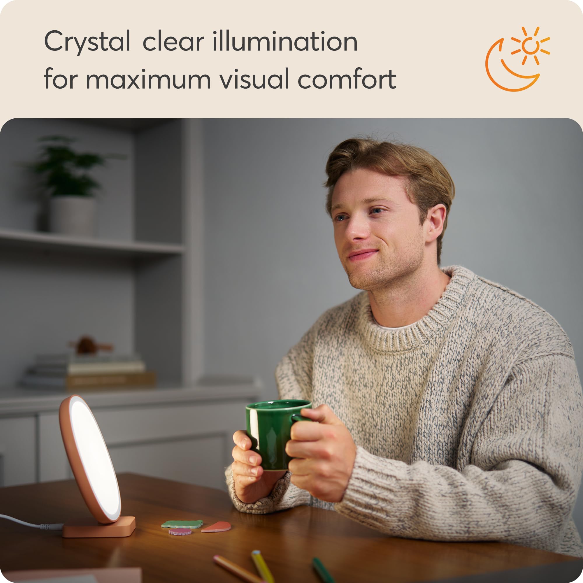 Lumie Dash – usage-appels-video-illumination, éclairage clair pour les visioconférences