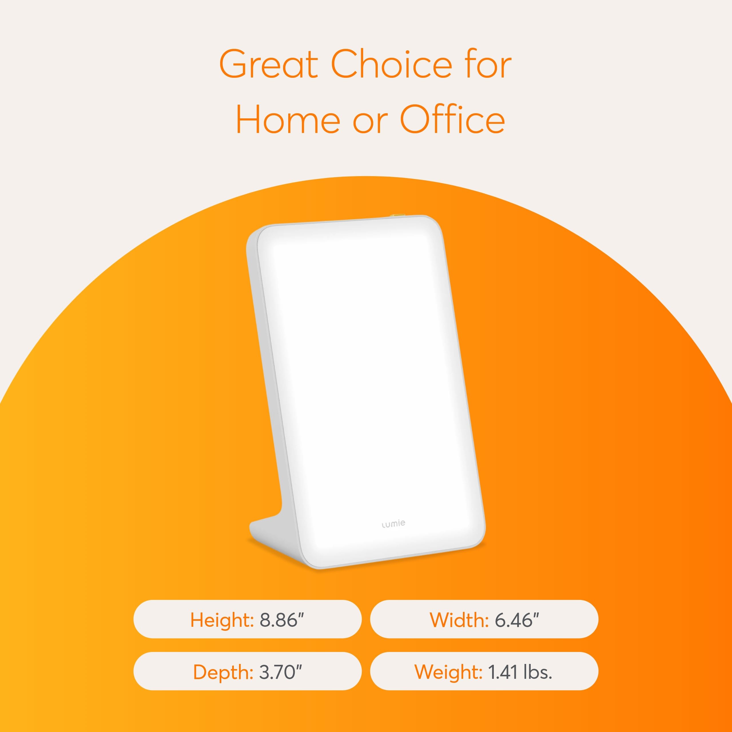 Lumie Mini lampe portable prête pour bureau, chambre ou campus