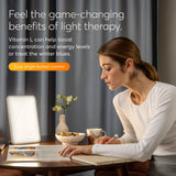Lumie Vitamin L, diffuseur ondulé diffusant une lumière douce.