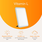 Lumie Vitamin L, lumière jusqu'à 10 000 lux pour ambiance lumineuse renforcée.