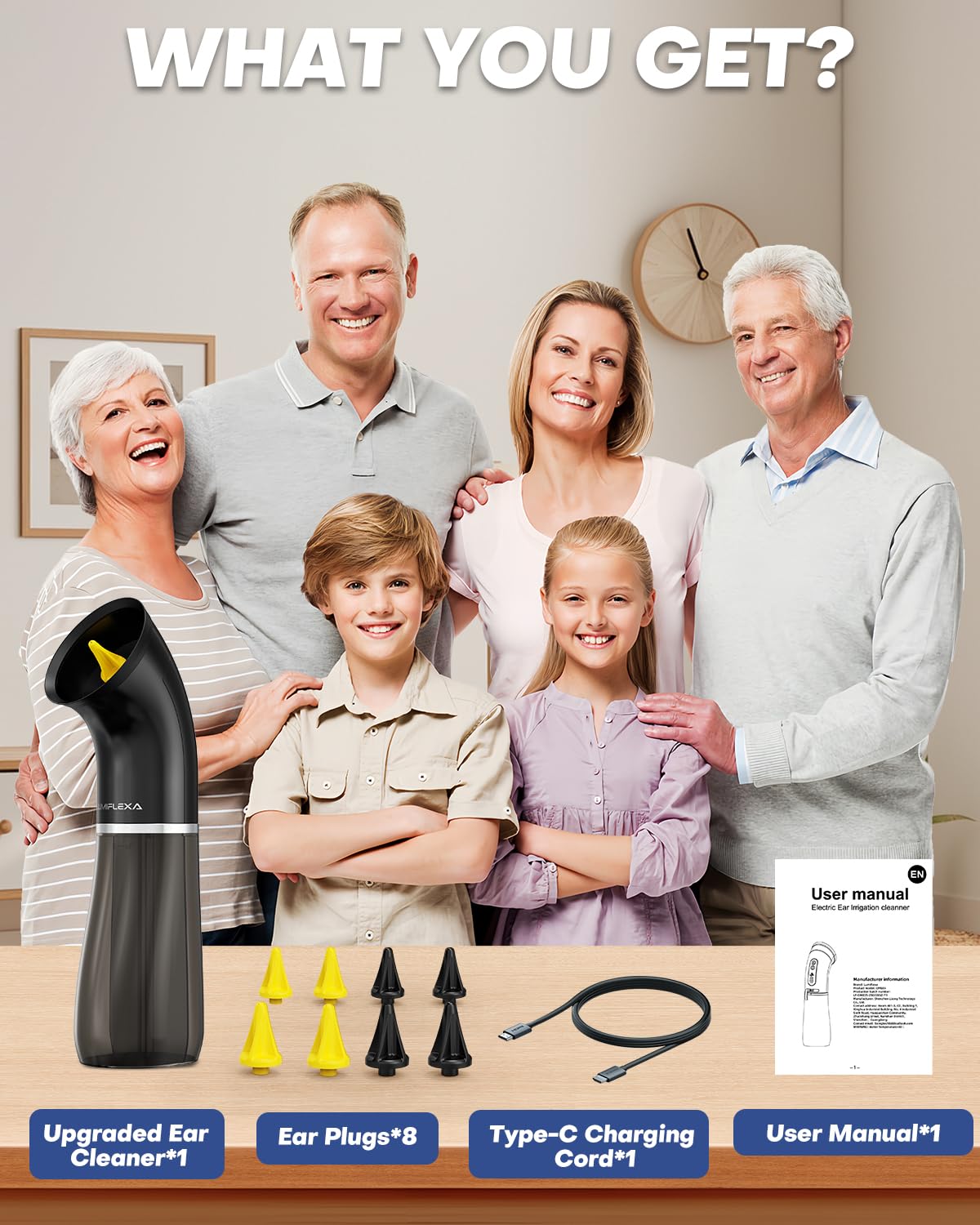Lumiflexa kit oreilles quotidien: routine d'hygiène légère et efficace.