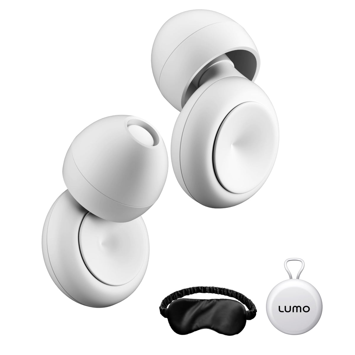Bouchons d'oreilles Lumo 28dB pour dormir sans bruit et confort.