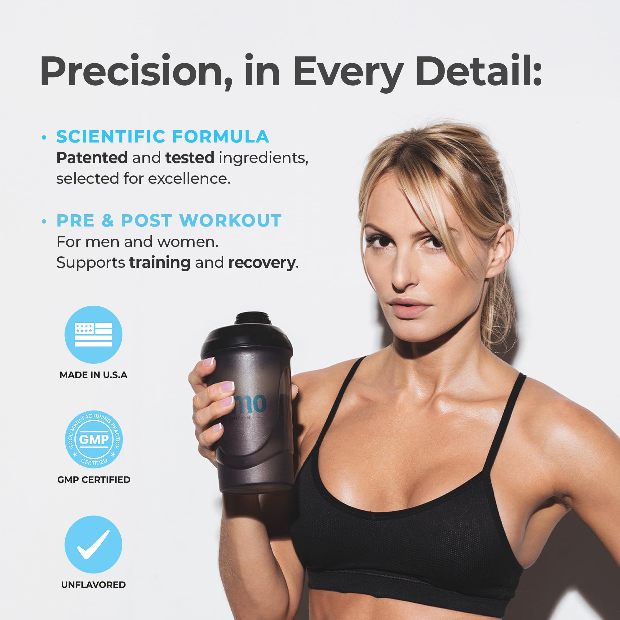 Shaker avec le mélange Lumo Nutrition prêt à être consommé après l’entraînement.