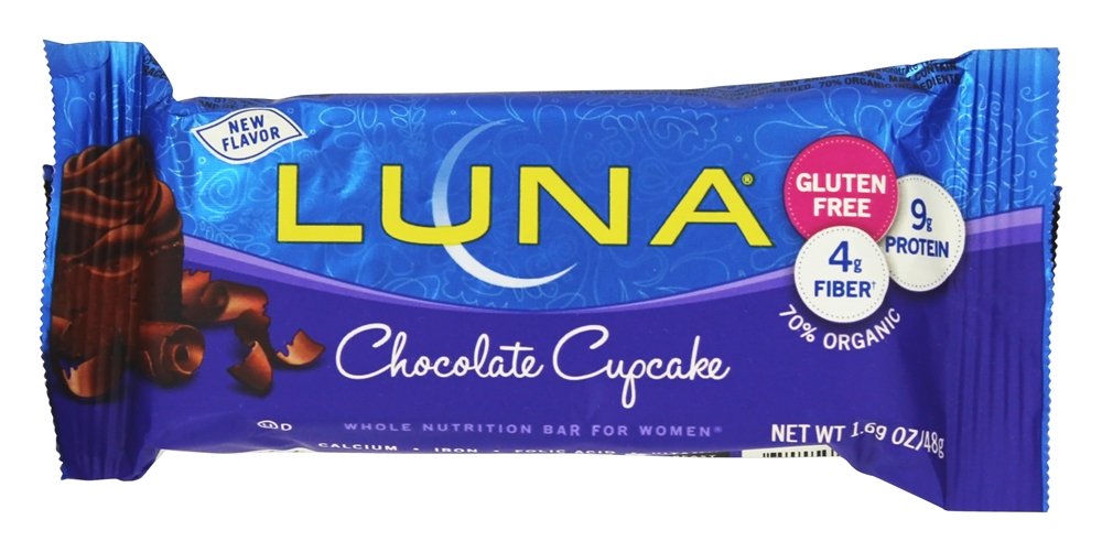 Barre LUNA Chocolat Cupcake – ingrédients listés, sans gluten