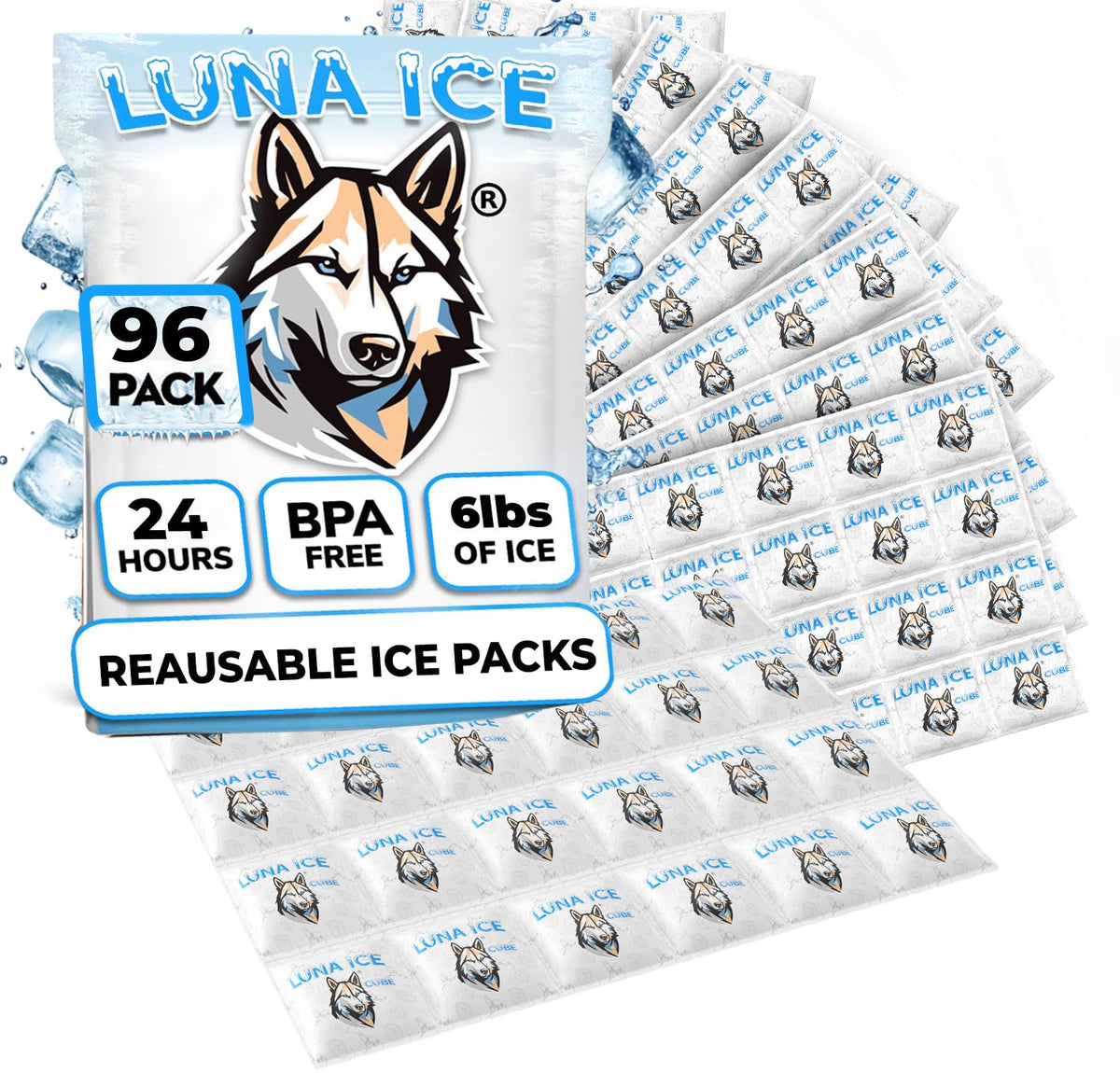 Blocs de gel réutilisables LUNA ICE pour expédition alimentaire, maintien du froid.