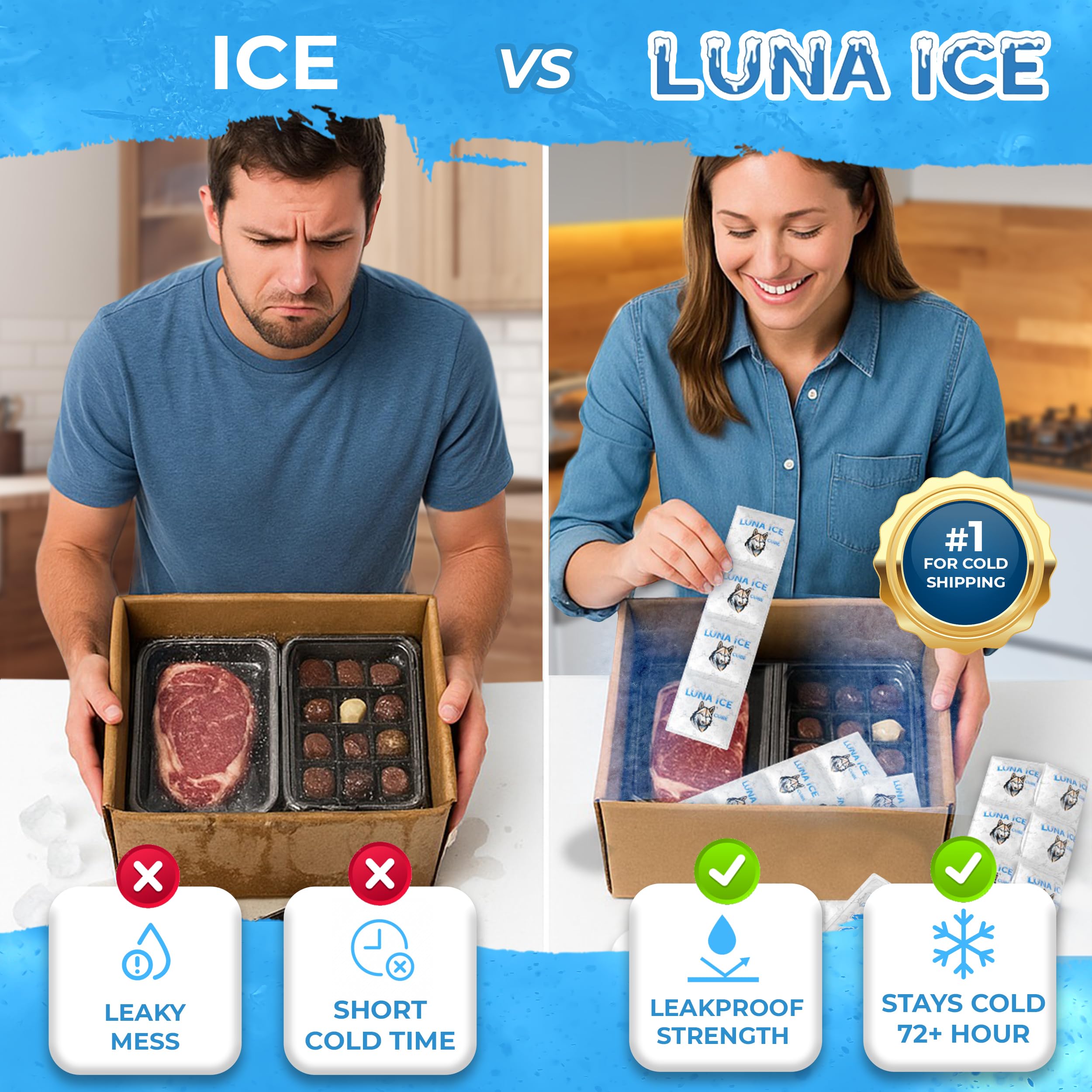 Pack LUNA ICE pour boîte déjeuner, garde les aliments frais toute la journée.